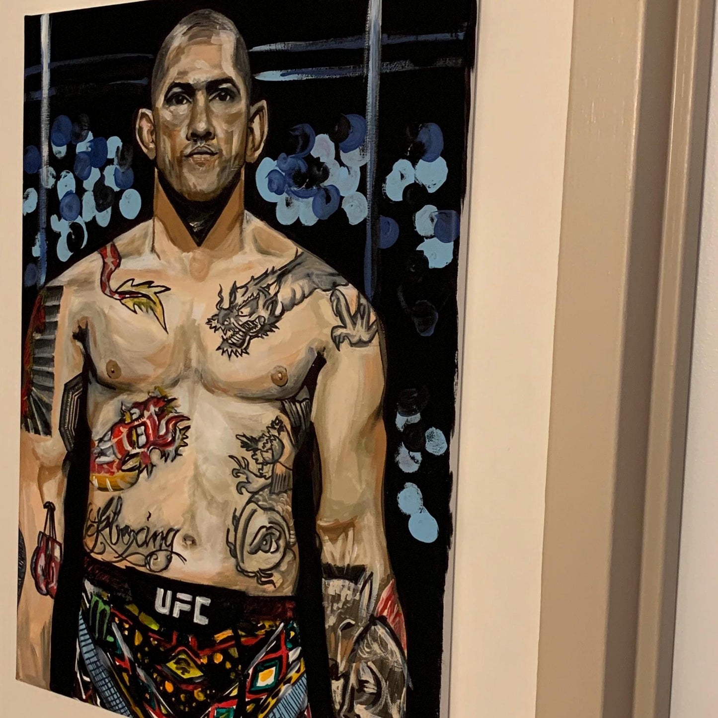 Alex Pereira Canvas Wall Art | UFC MMA fighter acrylic portrait | Alex Pereira Painting | Alex Pereira Poatan Artwork