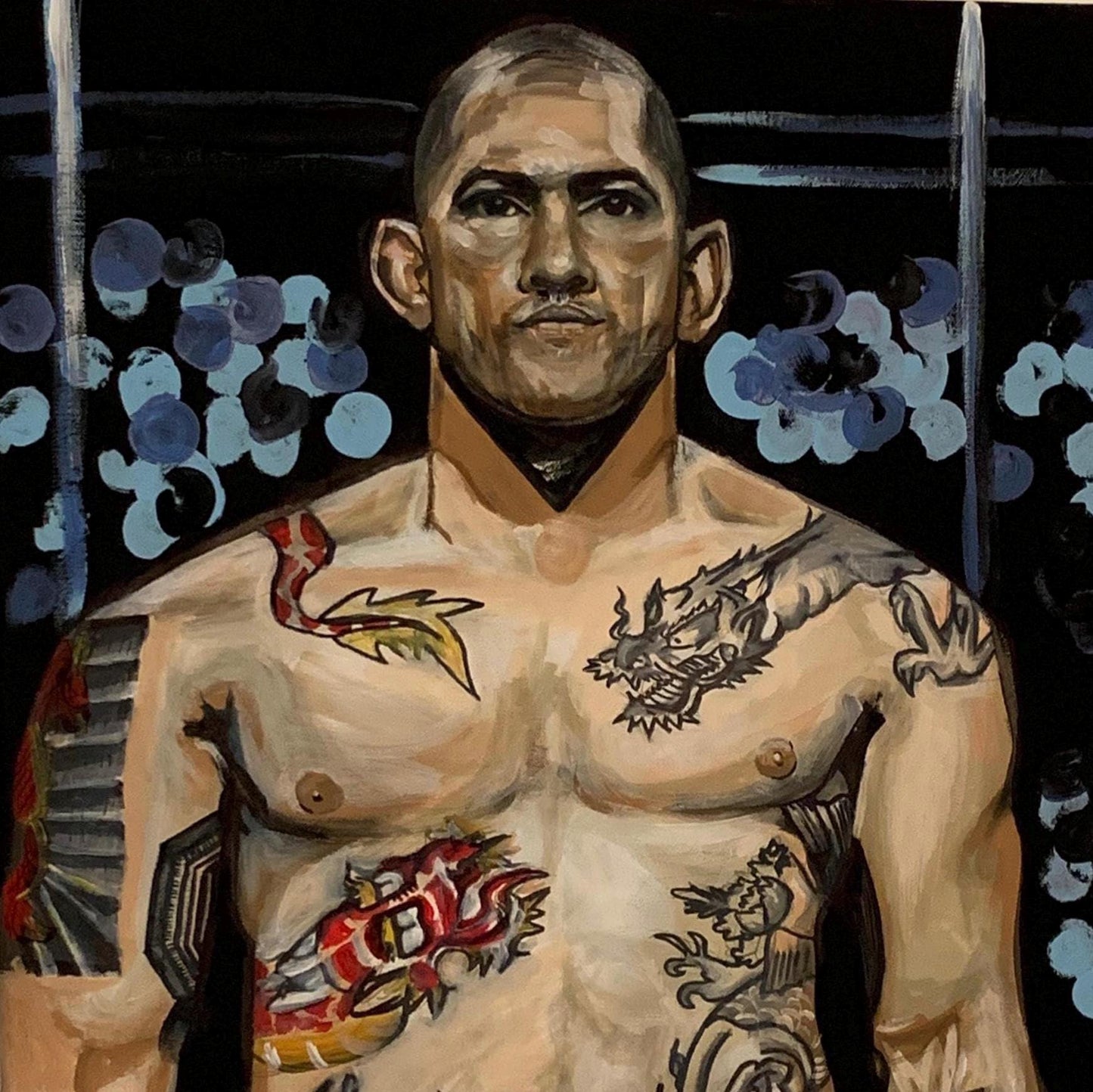 Alex Pereira Canvas Wall Art | UFC MMA fighter acrylic portrait | Alex Pereira Painting | Alex Pereira Poatan Artwork