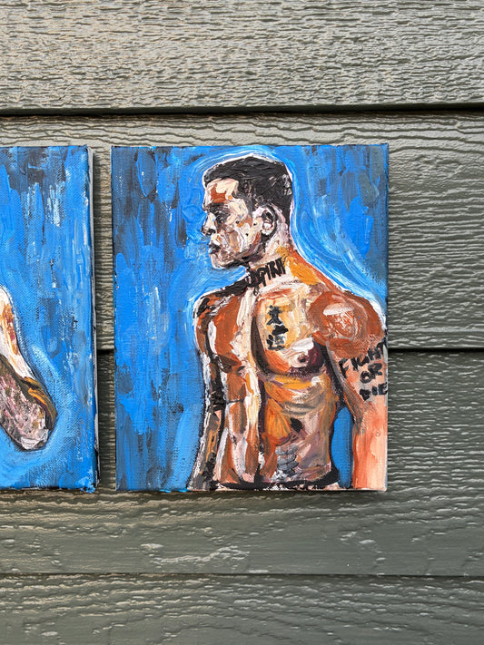 Caio Barrahlo v Nassourdine Imavov Original Art Mixed Media Portraits