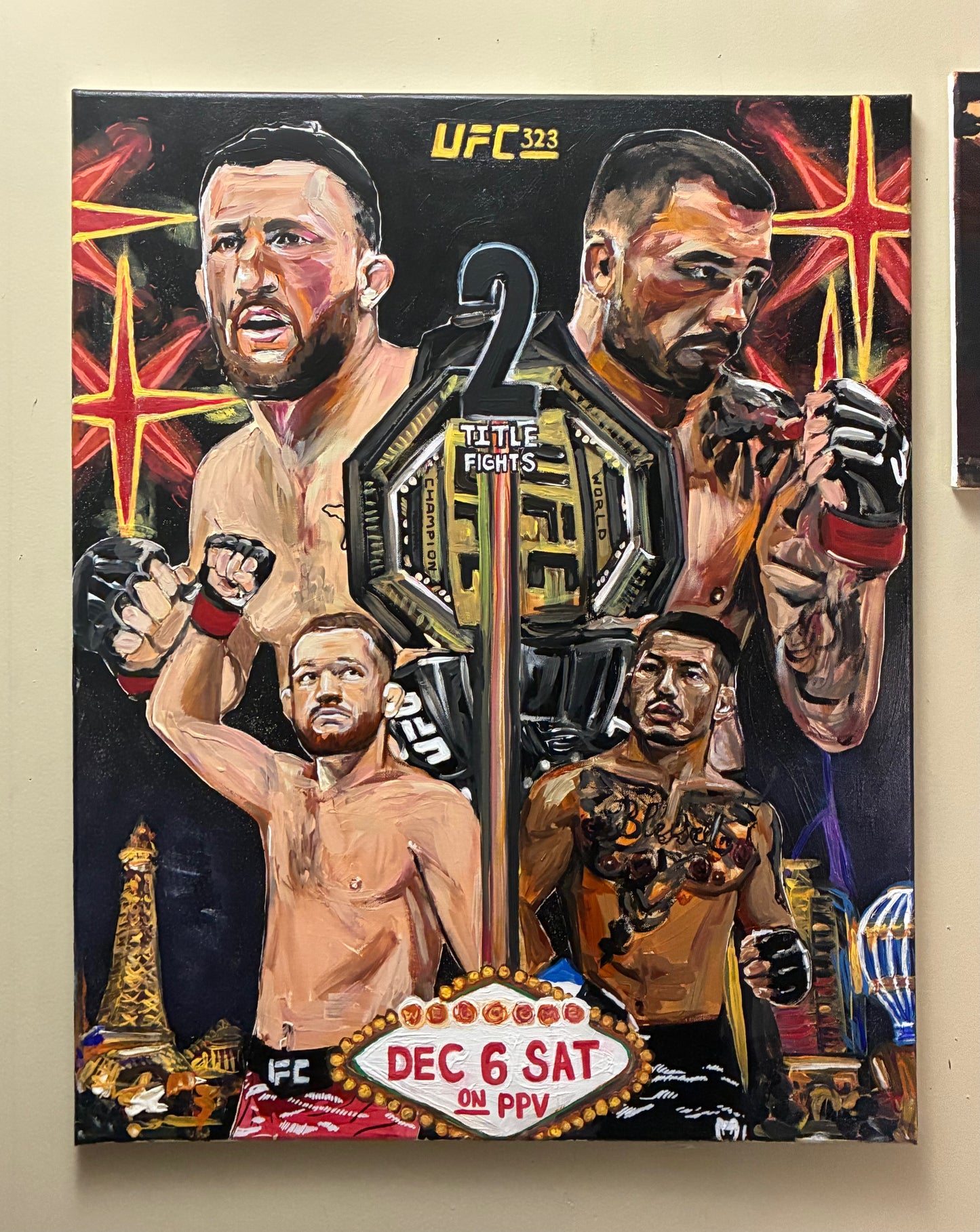 UFC 323 Original Art Poster Mockup