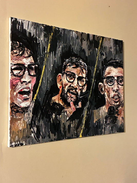 The Fighting Nerds Original Art Mixed Media Portrait