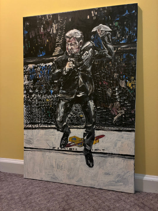 Bruce Buffer Original Art Mixed Media Portrait