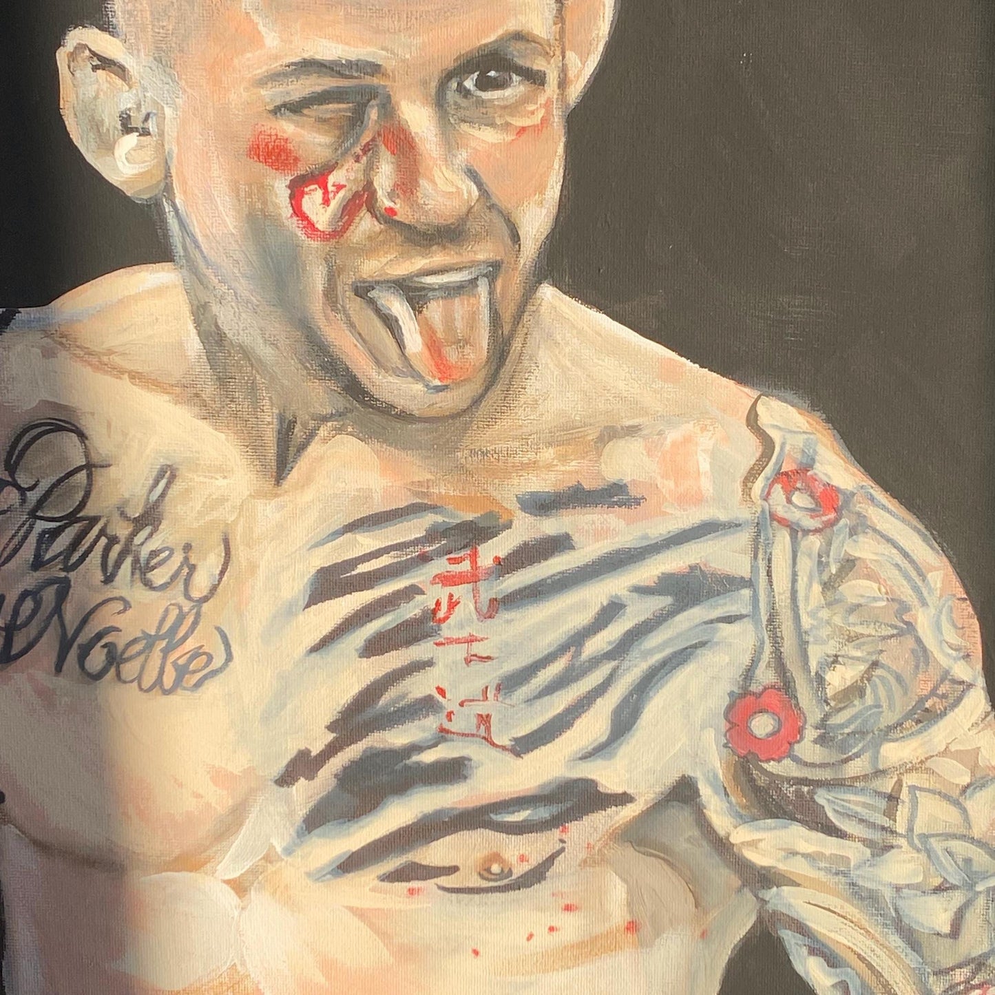 Dustin Poirier Canvas Wall Art | UFC MMA fighter acrylic portrait | Dustin Poirier Painting | Dustin Poirier The Diamond Artwork