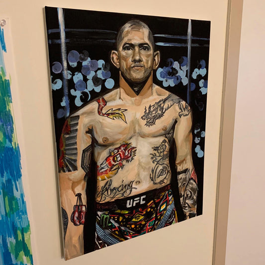 Alex Pereira Canvas Wall Art | UFC MMA fighter acrylic portrait | Alex Pereira Painting | Alex Pereira Poatan Artwork