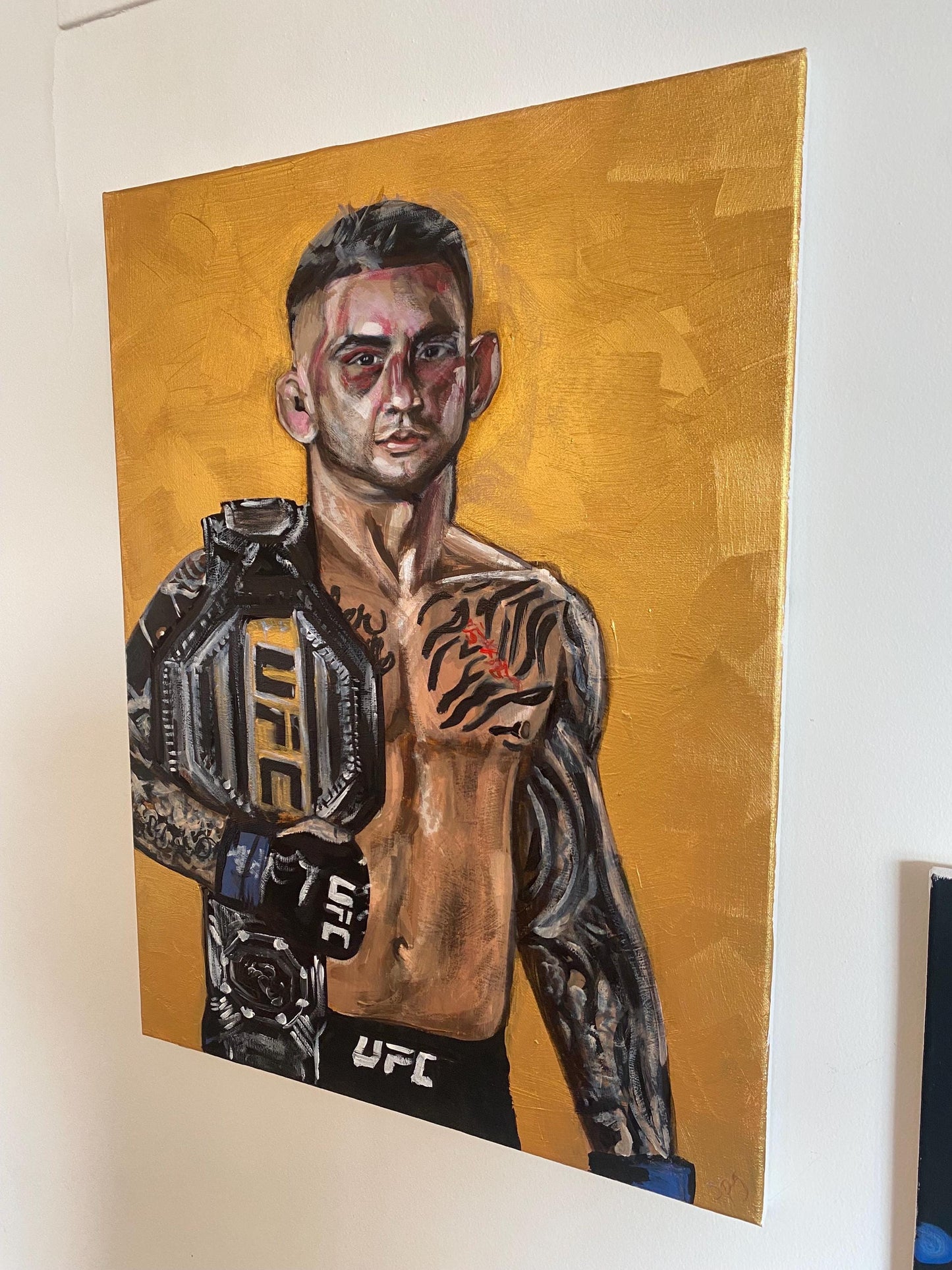 Dustin Poirier Canvas Wall Art | UFC MMA fighter acrylic portrait | Dustin Poirier Painting | Dustin Poirier The Diamond Artwork