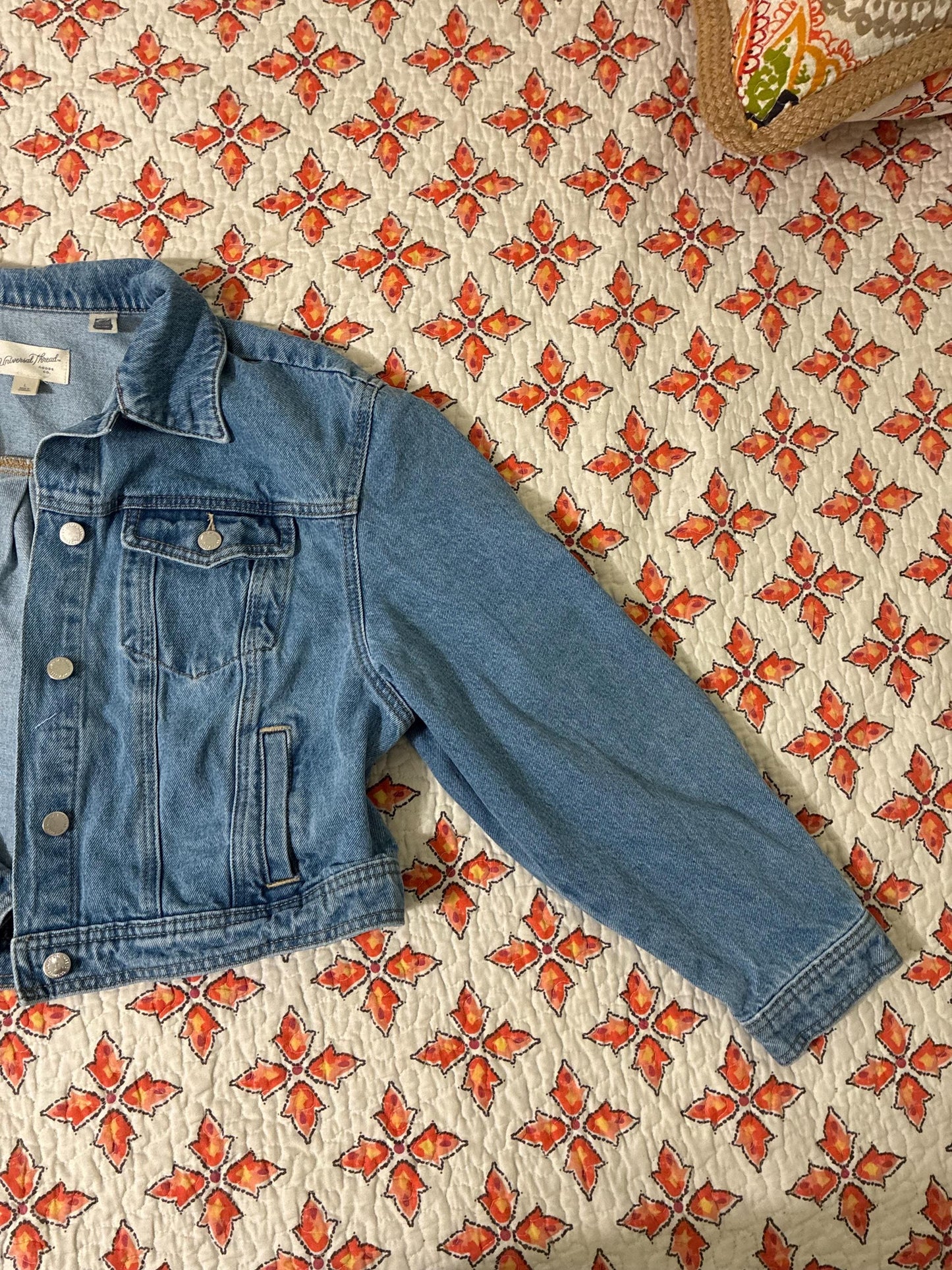 hand painted squid on jean jacket