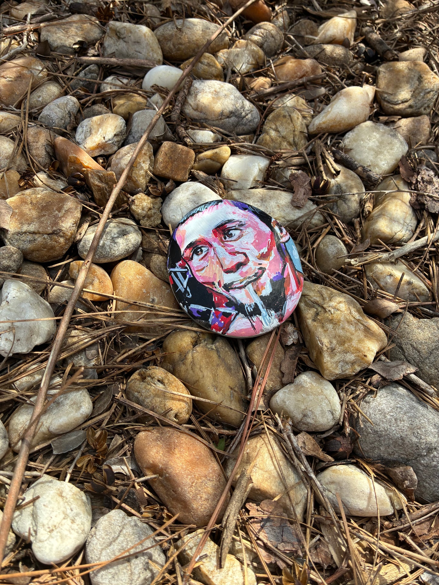 Myktybek Orolbai Handpainted Rock