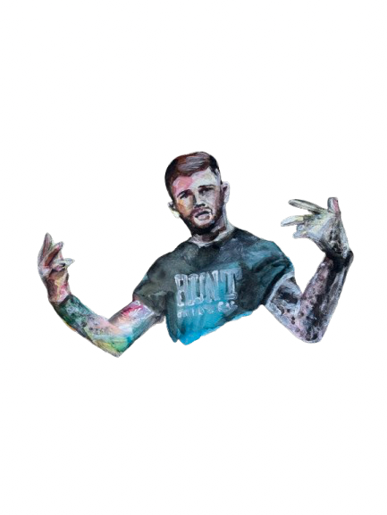 ‘Hangin’ with the Boys’ Cody Garbrandt Original Art Sticker
