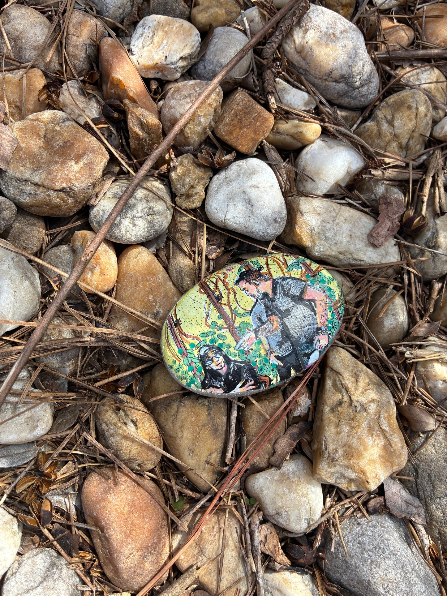 Tony Ferguson / Fabricio Werdum Handpainted Rock