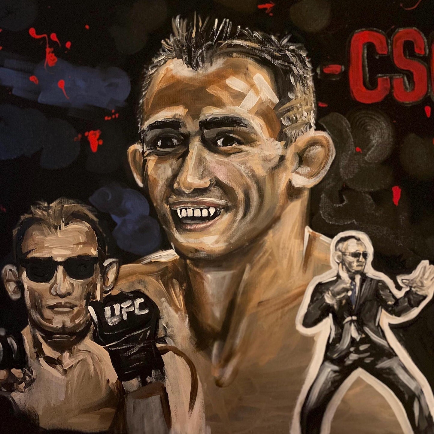Tony Ferguson Canvas Wall Art | UFC MMA fighter acrylic portrait | Tony Ferguson Painting | Tony Ferguson El Cucuy Artwork