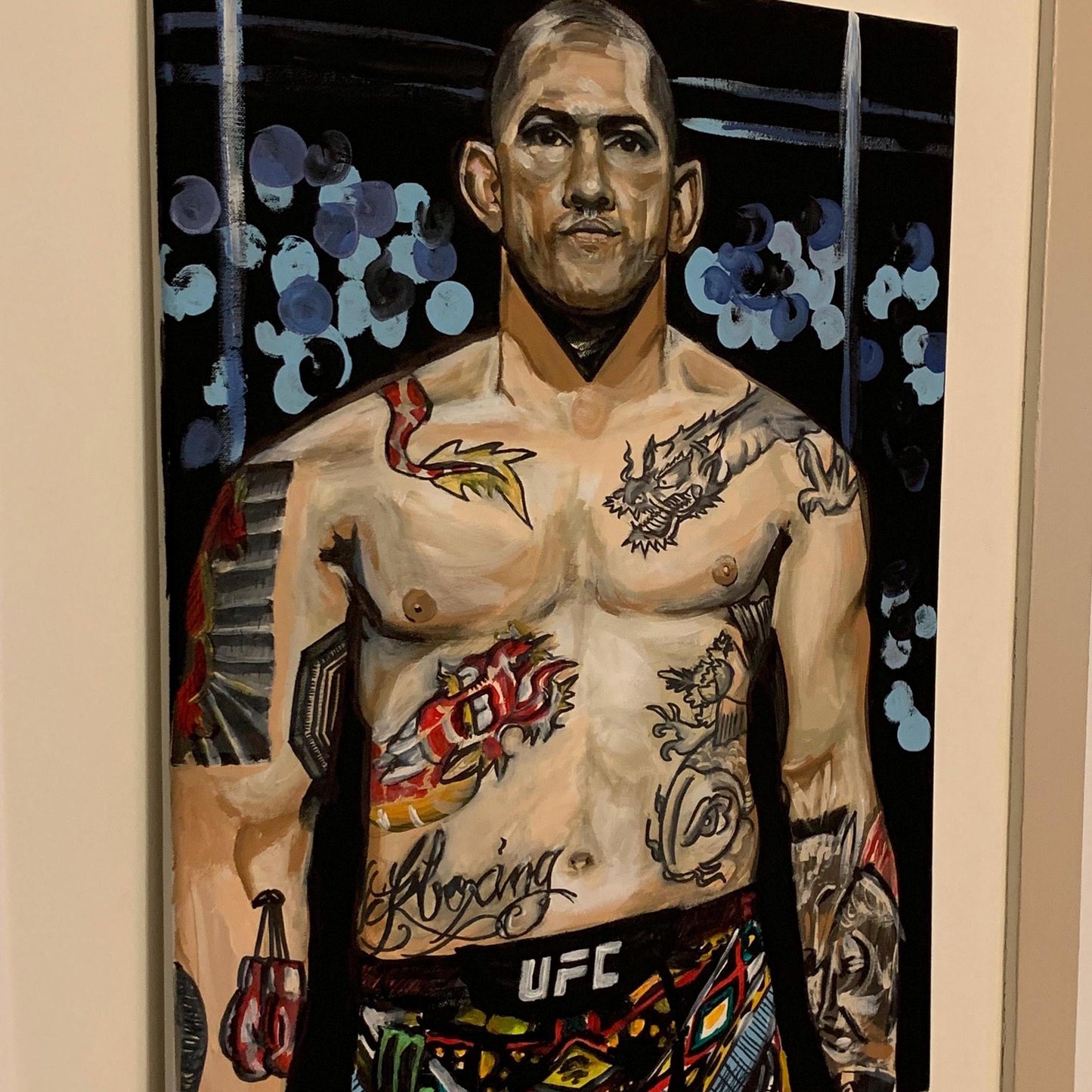 Alex Pereira Canvas Wall Art | UFC MMA fighter acrylic portrait | Alex Pereira Painting | Alex Pereira Poatan Artwork