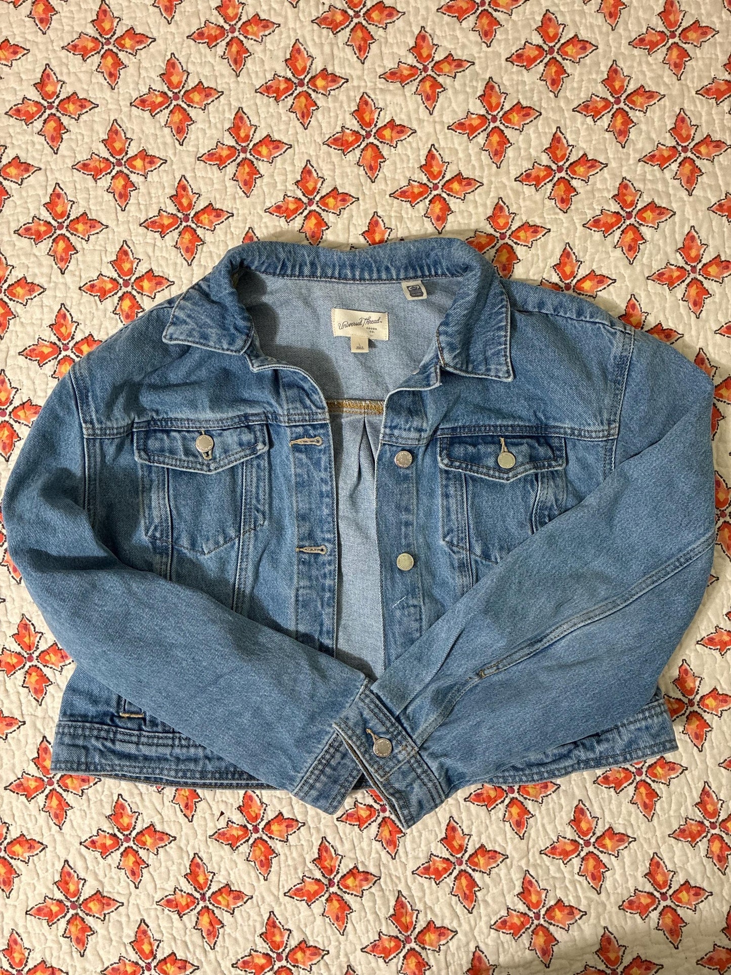 hand painted squid on jean jacket
