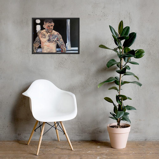 Dustin the Diamond Poirier taunt mma ufc Framed poster