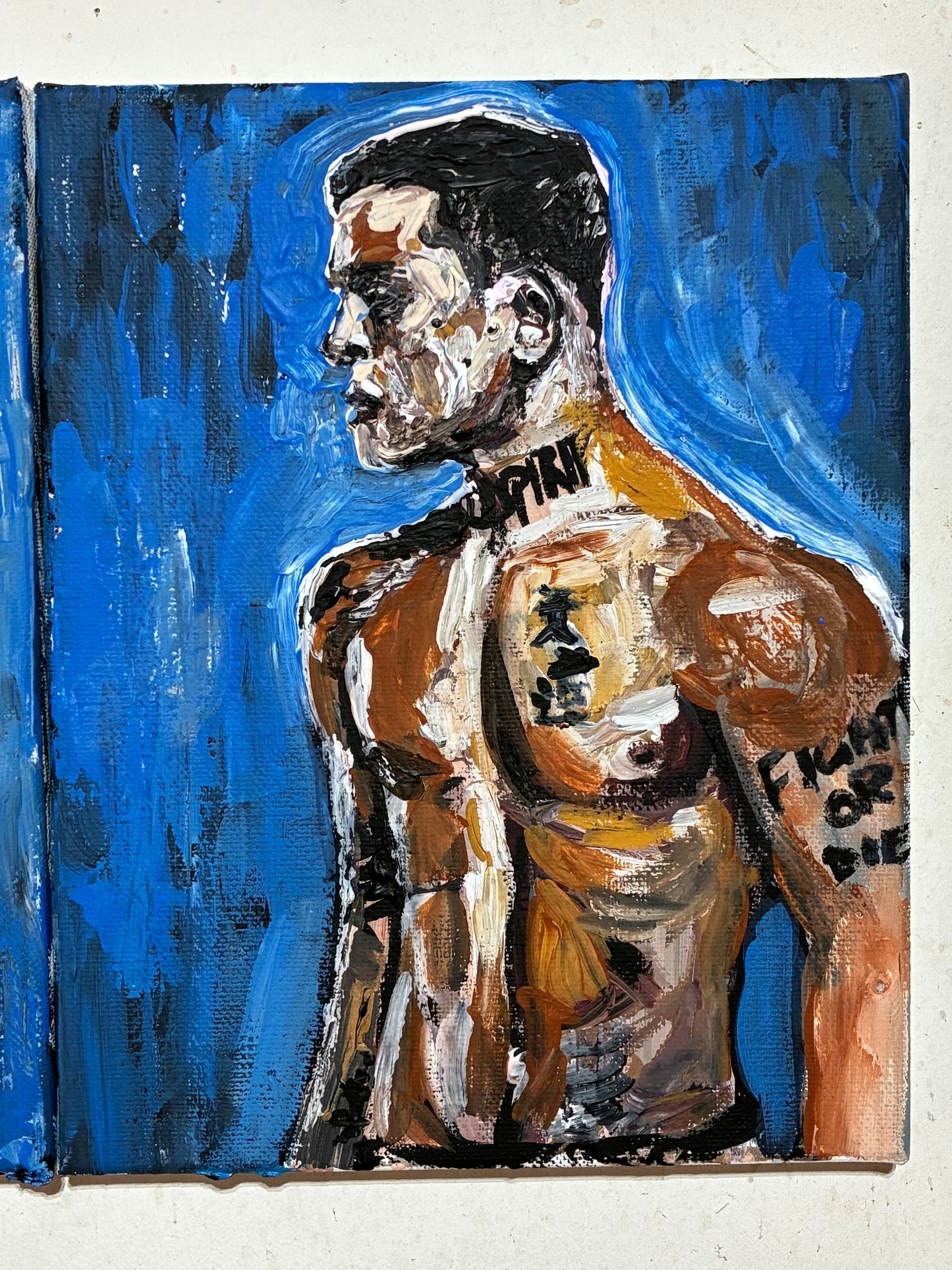 Caio Barrahlo v Nassourdine Imavov Original Art Mixed Media Portraits