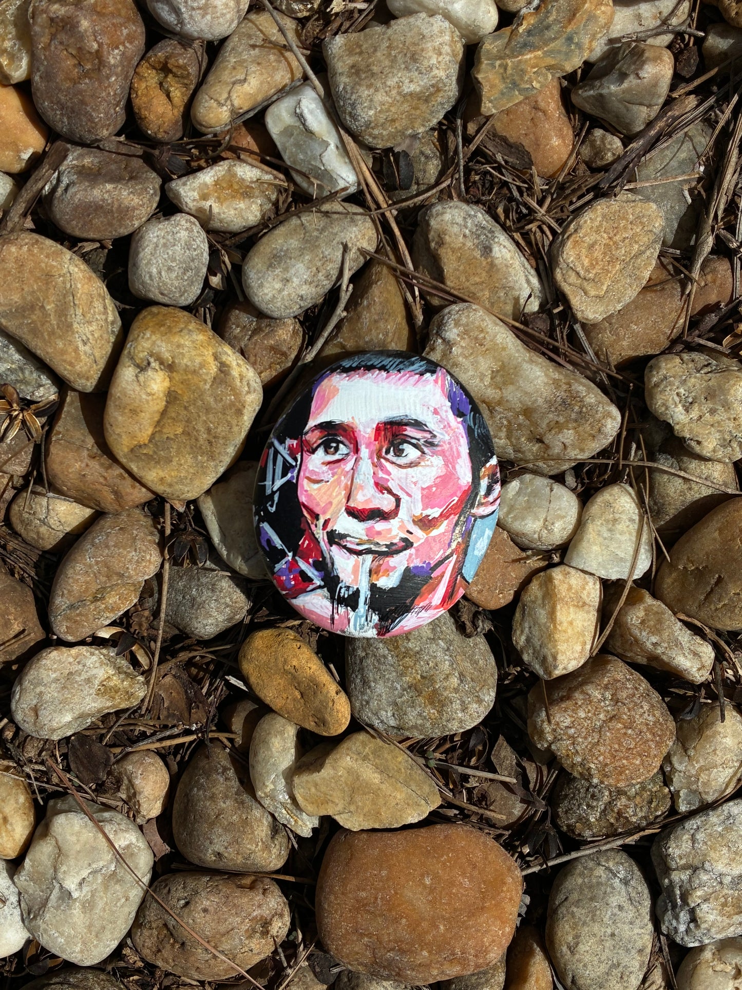 Myktybek Orolbai Handpainted Rock
