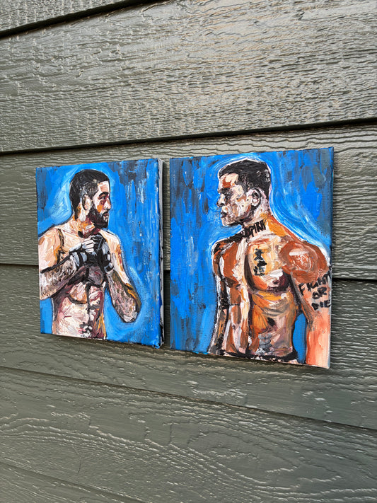 Caio Barrahlo v Nassourdine Imavov Original Art Mixed Media Portraits