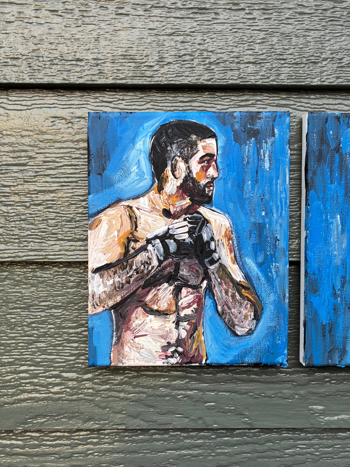 Caio Barrahlo v Nassourdine Imavov Original Art Mixed Media Portraits
