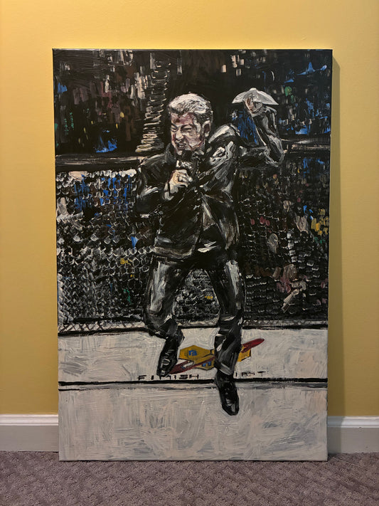 Bruce Buffer Original Art Mixed Media Portrait