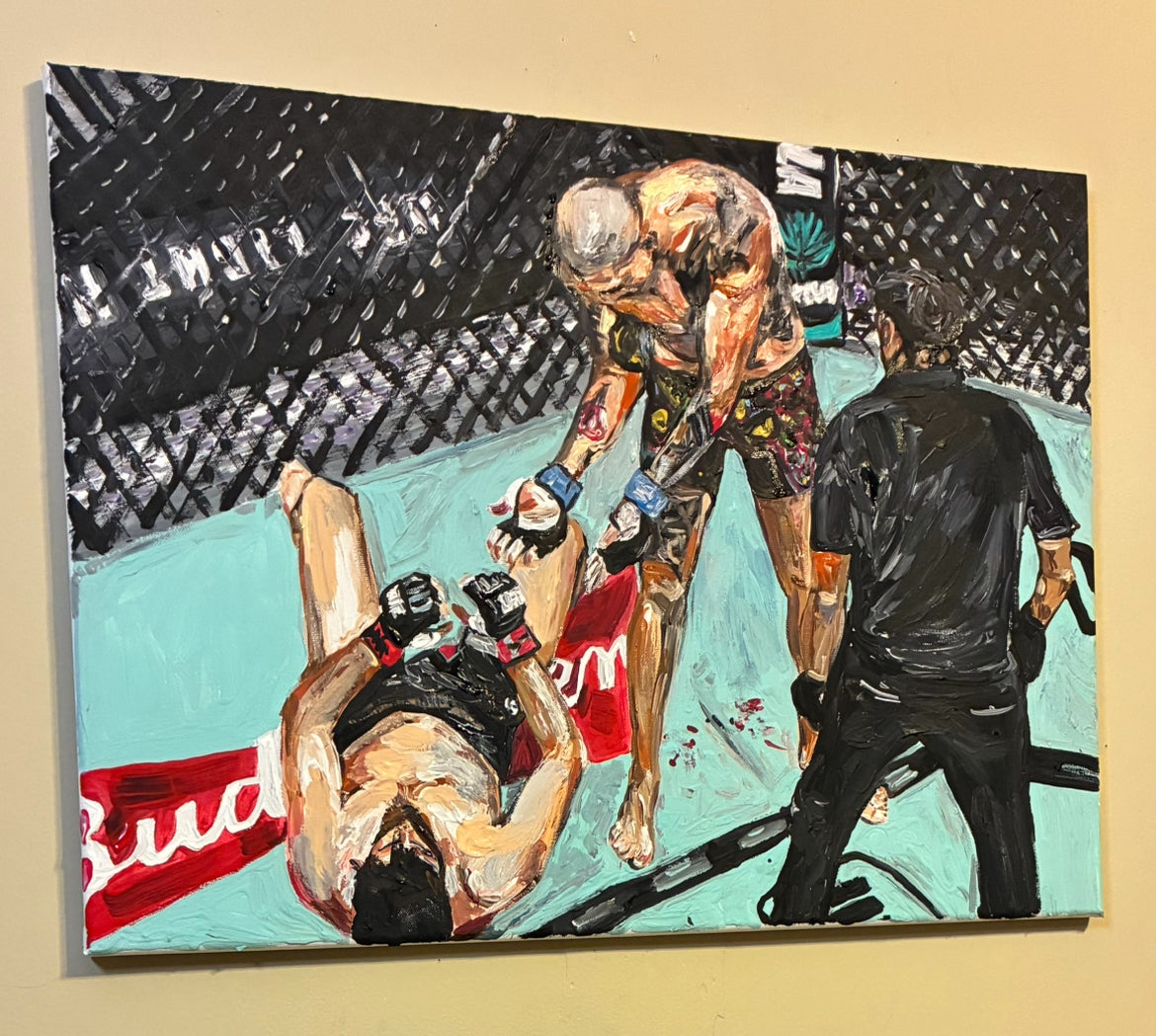 Pereira x Ankalaev UFC 320 Original Art Portrait