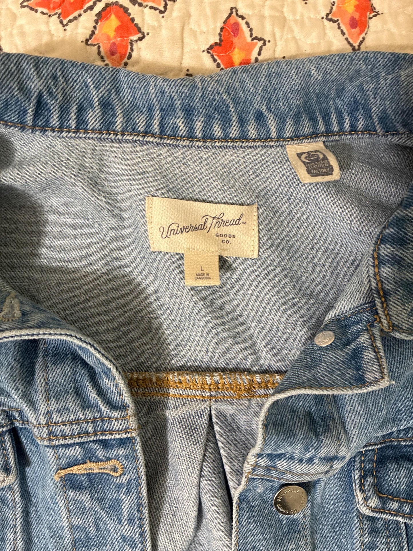 hand painted squid on jean jacket