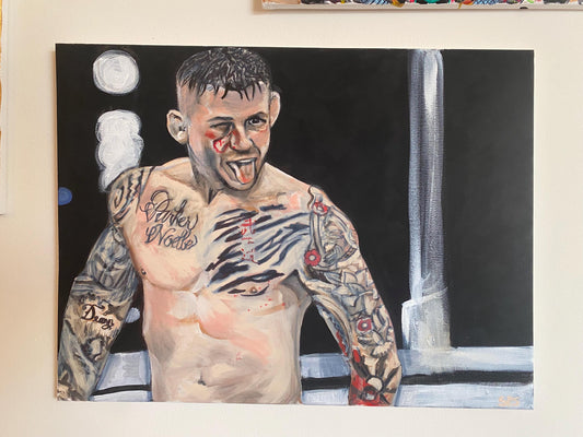 Dustin Poirier Canvas Wall Art | UFC MMA fighter acrylic portrait | Dustin Poirier Painting | Dustin Poirier The Diamond Artwork