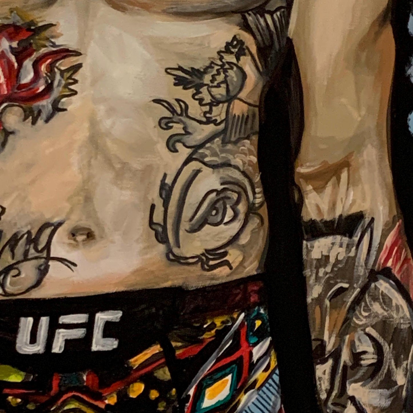 Alex Pereira Canvas Wall Art | UFC MMA fighter acrylic portrait | Alex Pereira Painting | Alex Pereira Poatan Artwork